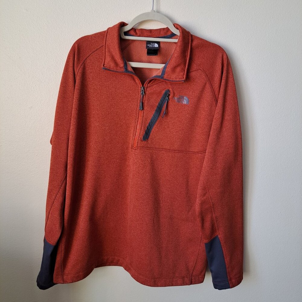The North Face Mens Burnt Orange Quarter Zip Jacket Size XL